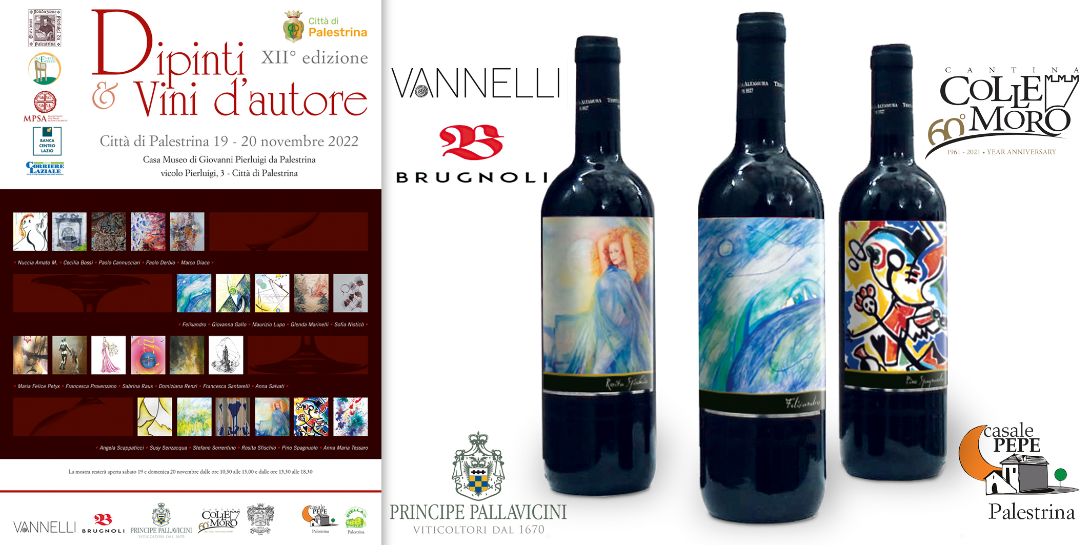 L’arte in bottiglia | Torna il 19 e 20 novembre a Palestrina la mostra Dipinti e Vini d’Autore.