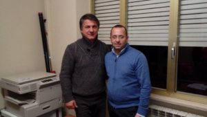 ll neo Presidente del Comitato Provinciale FCI di Frosinone Lucio Parravano con il delegato provinciale di Frosinone del Coni Massimo Mignardi