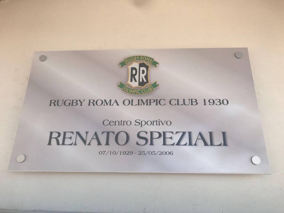 Rugby Roma Olimpic: festa con intitolazione del nuovo impianto a Renato Speziali