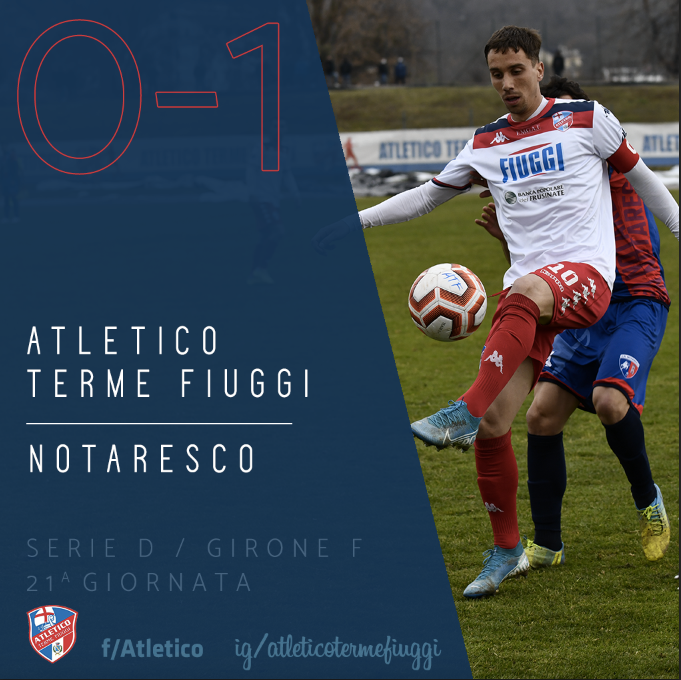 Serie D, Atletico Fiuggi: per i termali sconfitta di misura col Notaresco